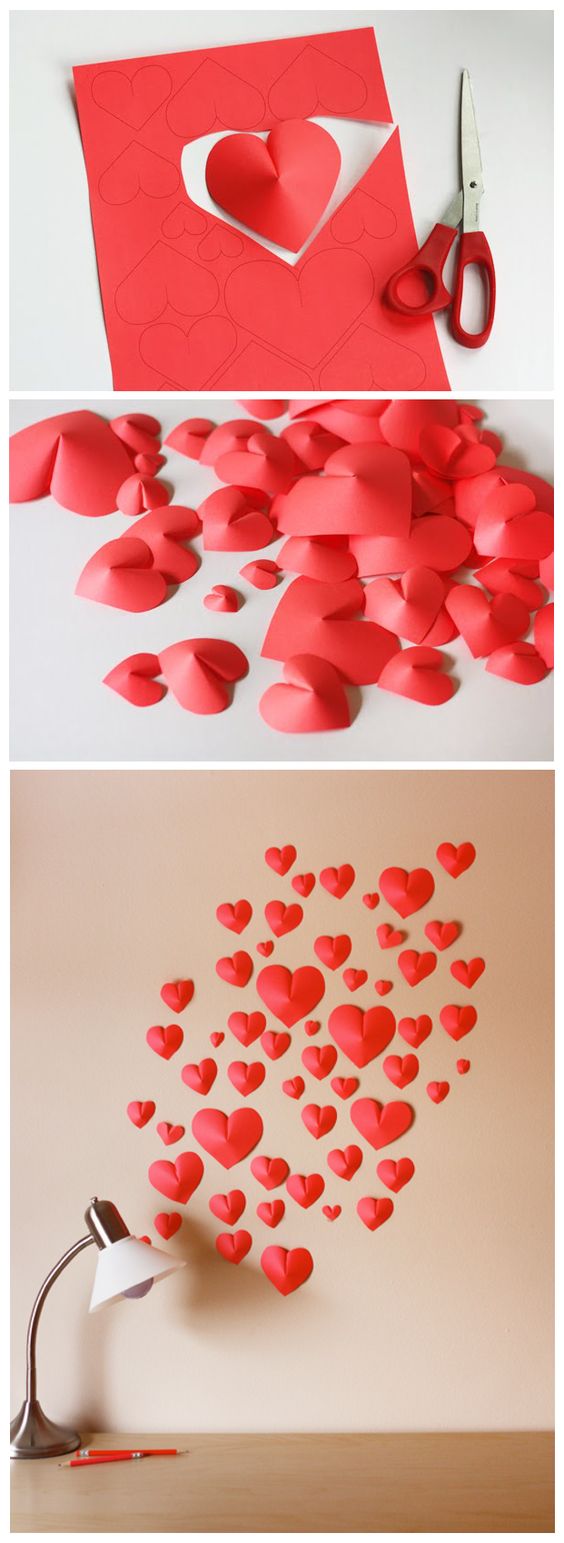 Wall of Paper Hearts