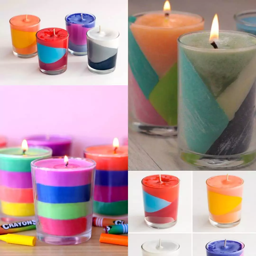 Colorful crayon candles